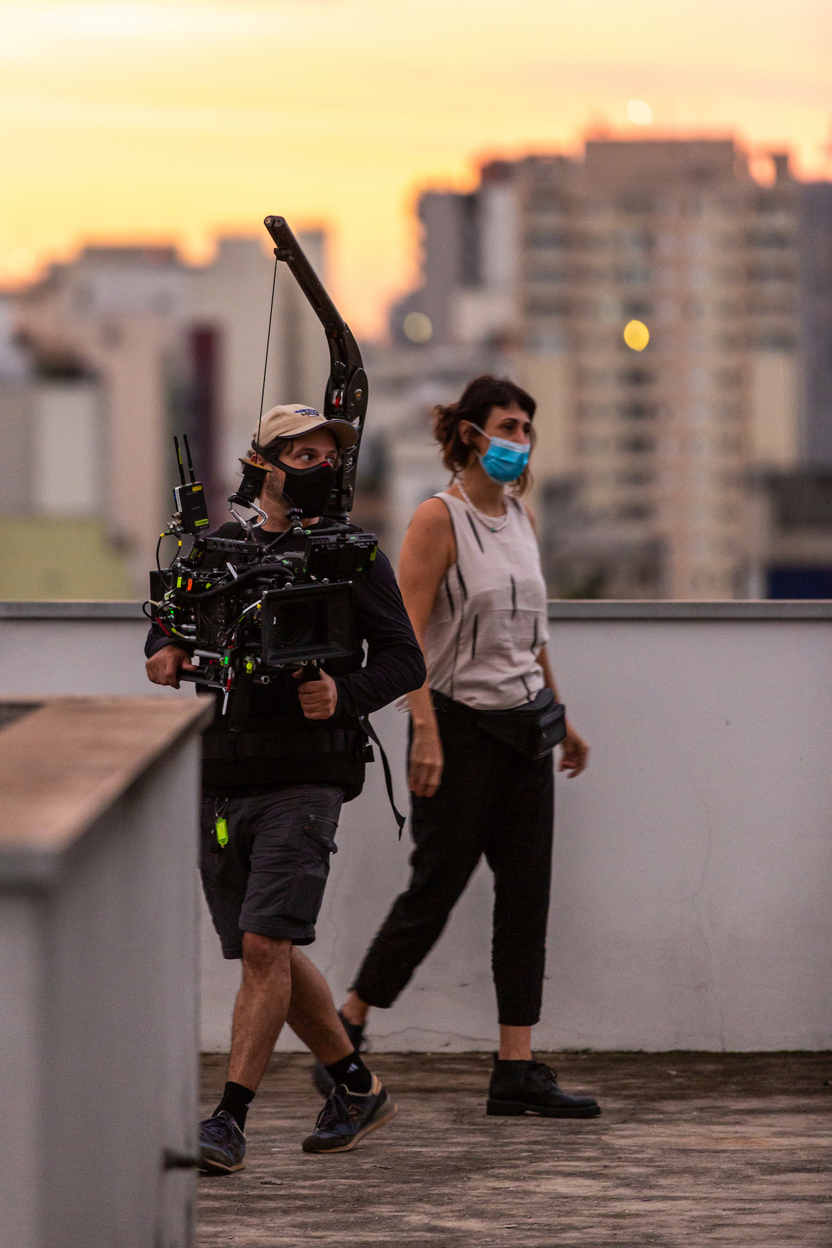 Hometeam Filmmakers Lucas Satti (left) and Jo Serfaty (right) shooting in Sao Paulo, Brazil