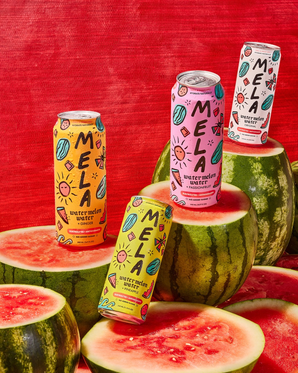 Mela Water will be hydrating showgoers with its core offerings — Original Watermelon, Passionfruit, Pineapple and Ginger