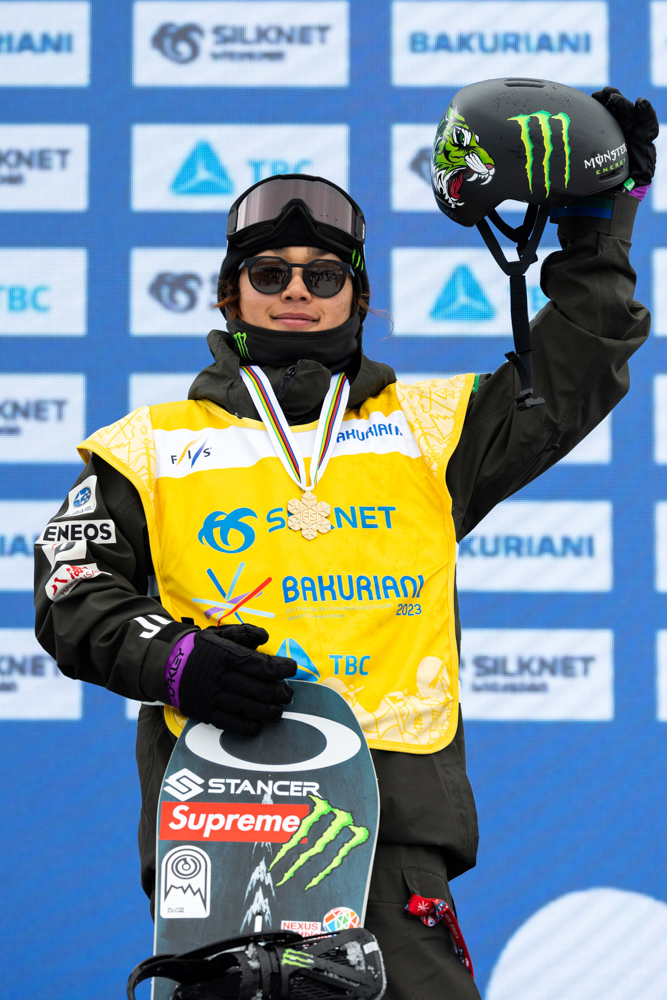 Monster Energy's Japanese Team Rider Taiga Hasegawa Takes First Place in Snowboard Big Air at the FIS World Championships in Bakuriani, Georgia