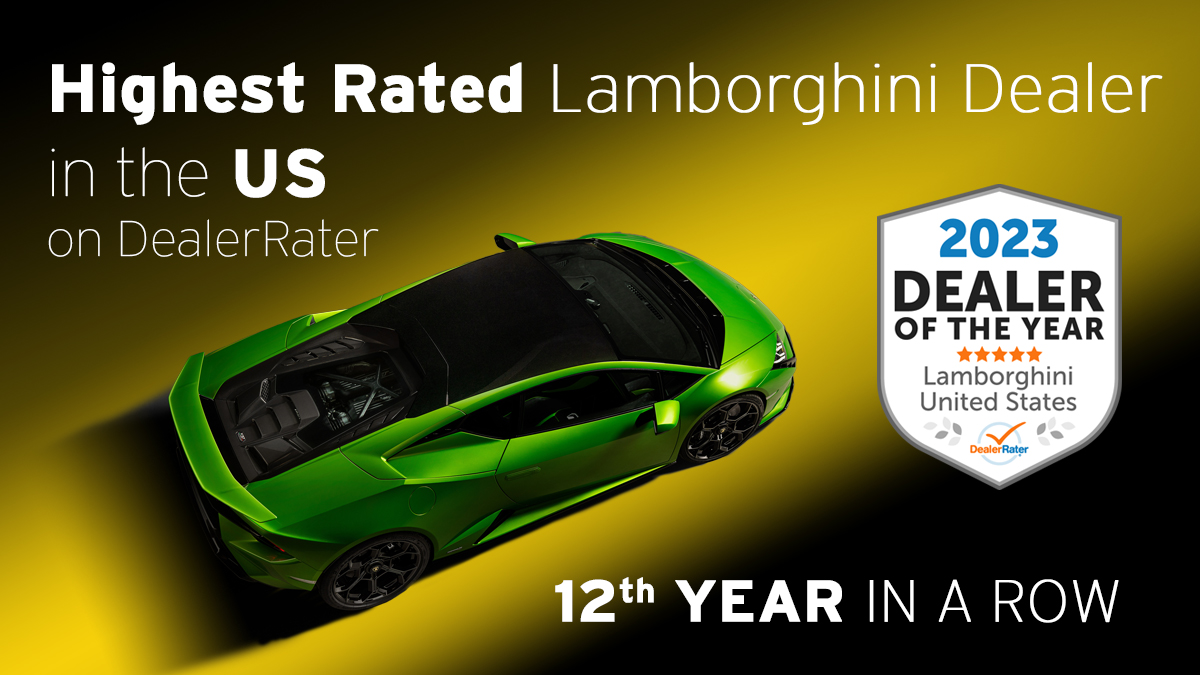 Lamborghini Dallas Earns DealerRater Lamborghini Dealer of the Year Award  for 12th Year in a Row