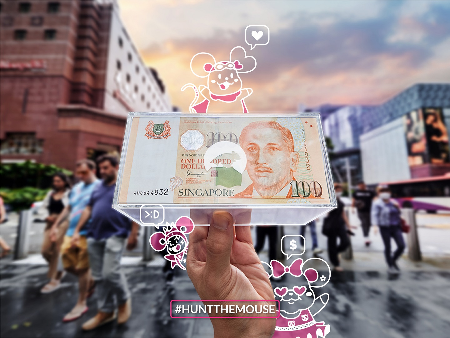pandamart #HuntTheMouse Event Banner Box of cash
