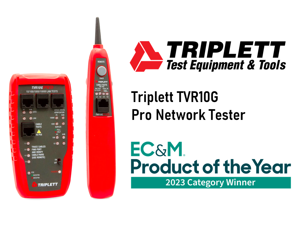 Triplett 10G Network Tester wins EC&M Product of the Year
