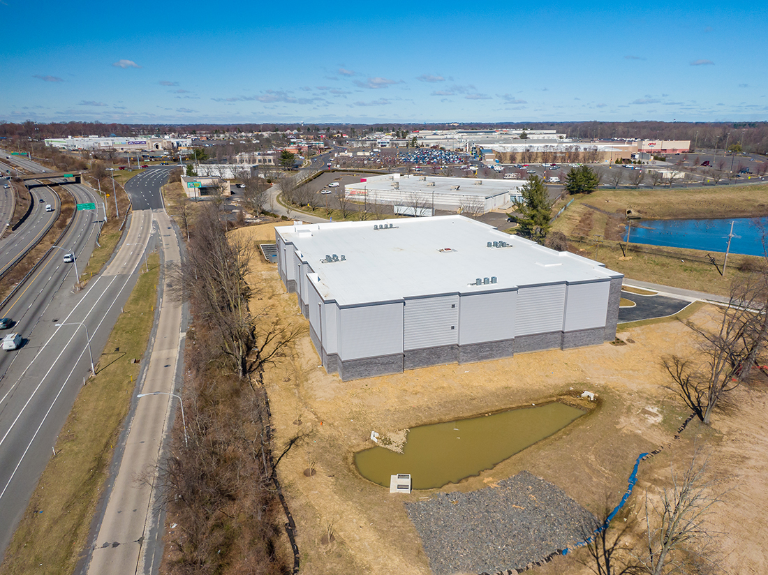 The storage facility is located near the entrance of the Philadelphia Mills outlet mall.