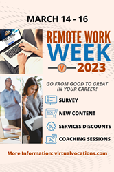 Virtual Vocations Remote Work Week 2023 - 8th Annual Event Celebrating Fully Remote Work and Career Transitions