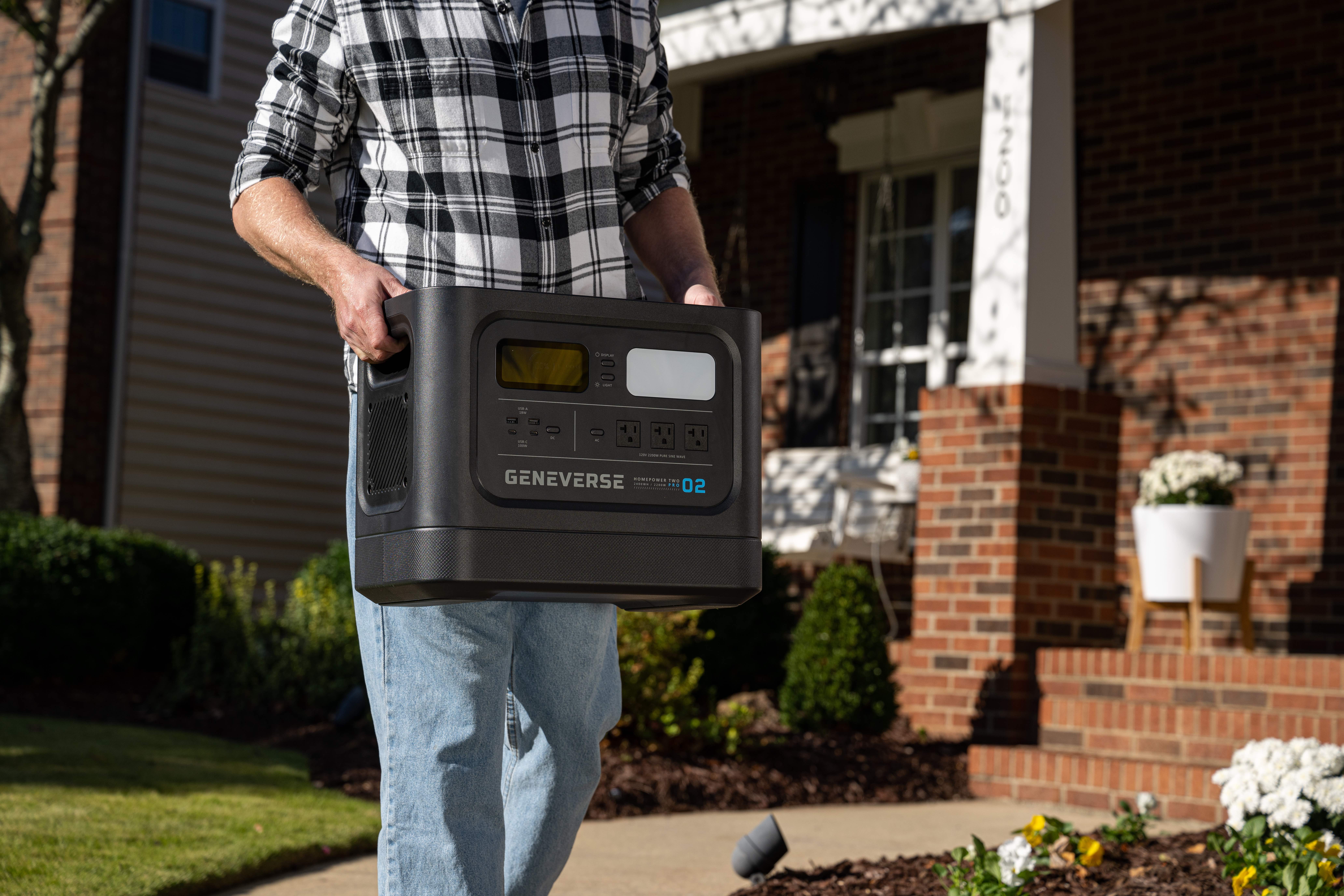 Outside with the Geneverse HomePower PRO Series