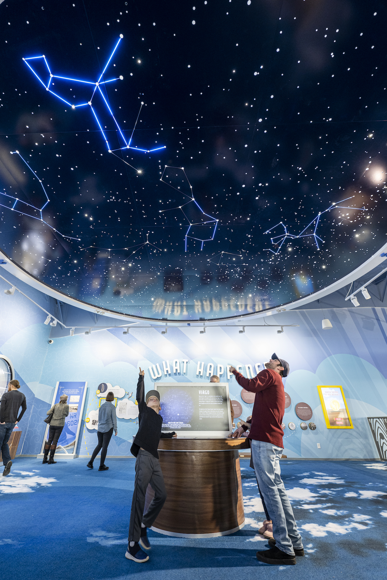 Visitors can light up constellations to see how they guided Amelia and across the night sky. Photos courtesy Amelia Earhart Hangar Museum