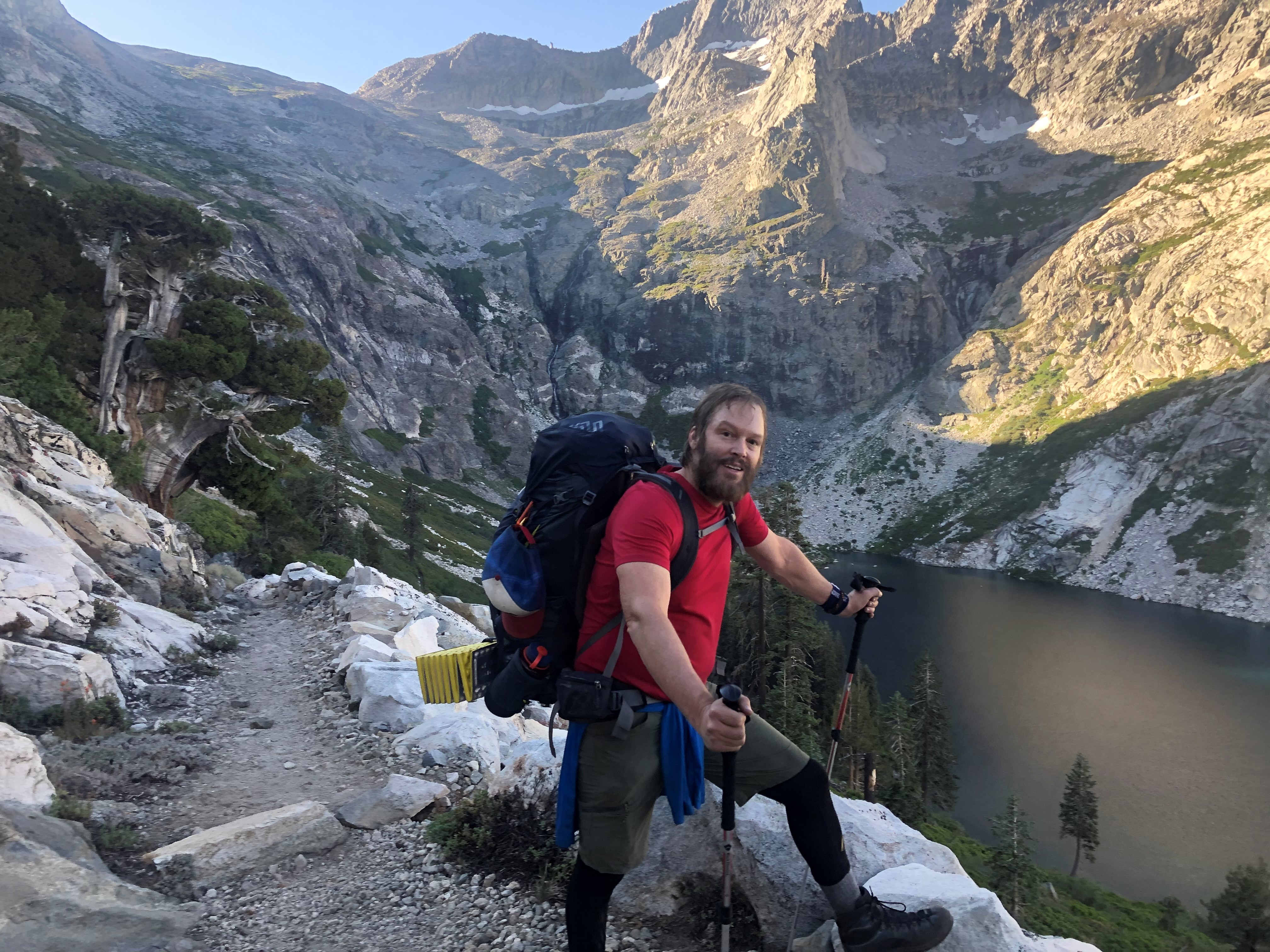 Michael Matthews hiking Sierra Nevada Range (courtesy of Michael Matthews).