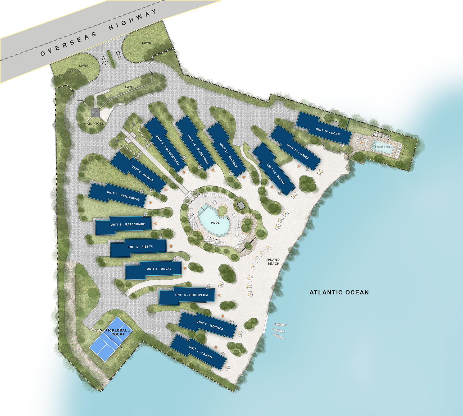 Site Map of SeaGlass Cove