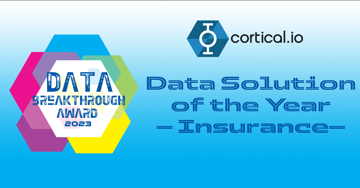 Cortical.io Recognized Data Solution of the Year for Insurance in 2023