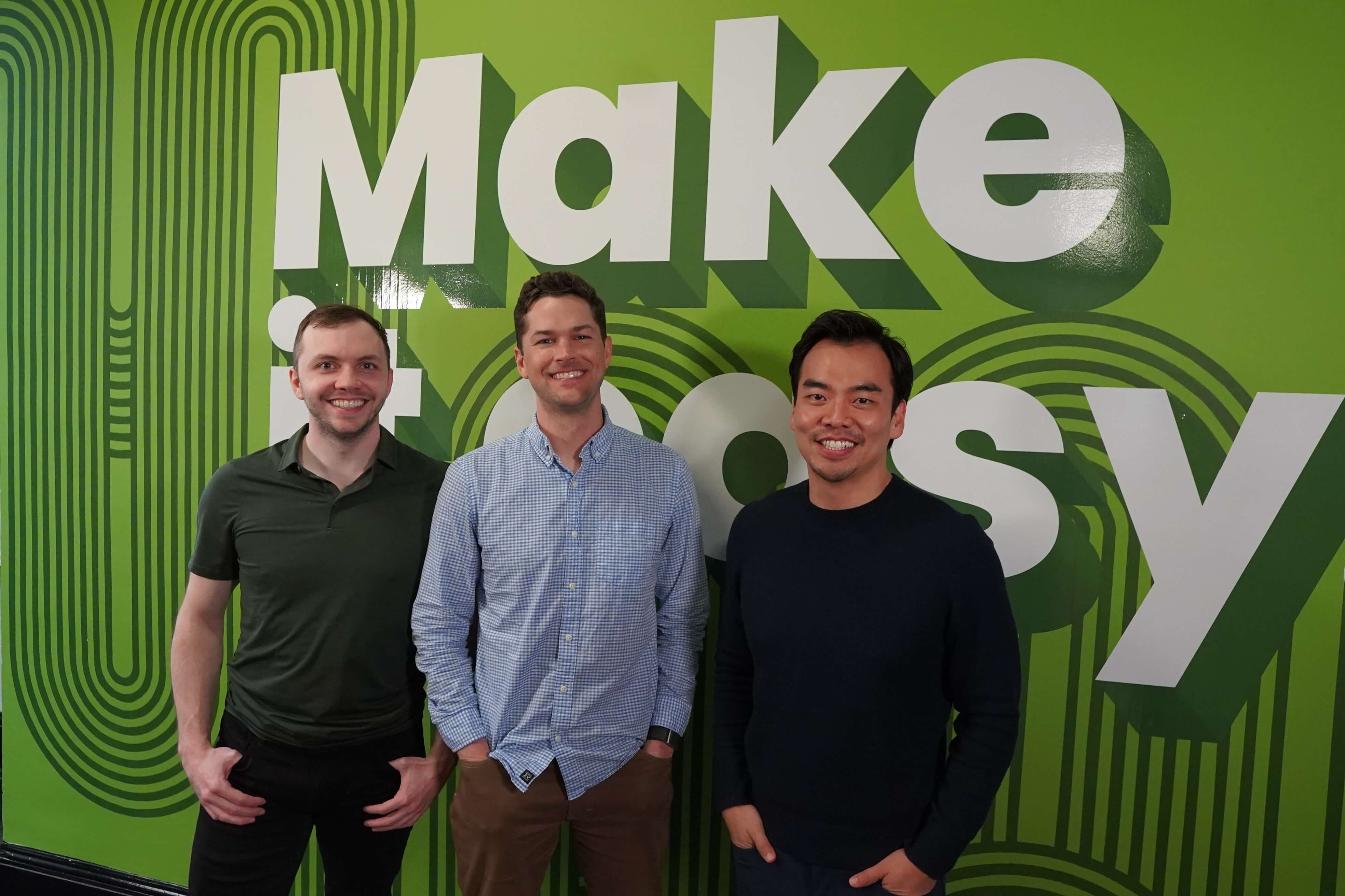 Carmigo's co-founders at the startup’s Tupelo headquarters, Sean Peoples (left), Andrew Warmath (middle), Daniel Kim (right)