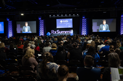 Robert Califf speaking from the main stage at Rx Summit