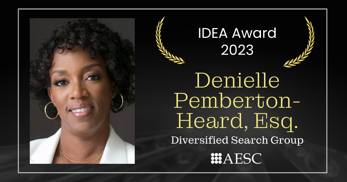 Denielle Pemberton-Heard, Esq. receives 2023 AESC IDEA Award