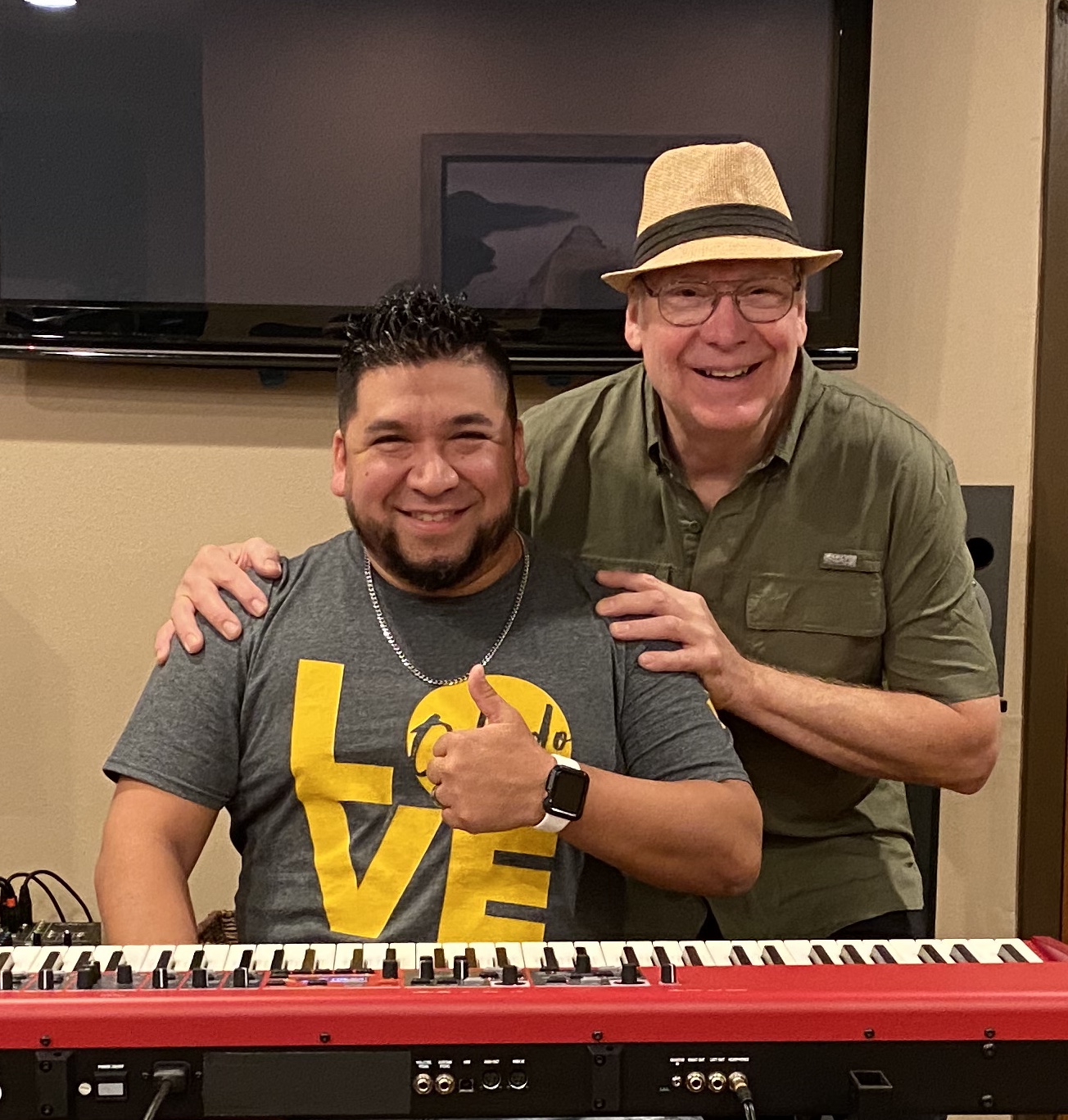 Bruce James with Josue Avila, Christian artist who performs with him on Dedicated to Life.