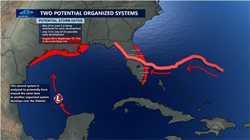 Potential for 2 concurrent storms in Atlantic and Gulf