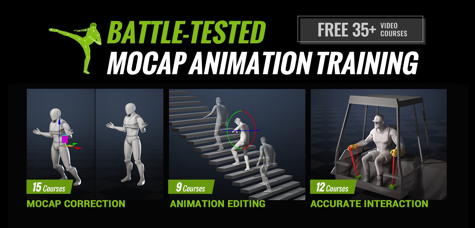 Reallusion offers 35 mocap animation training courses that cover every aspect of mocap production