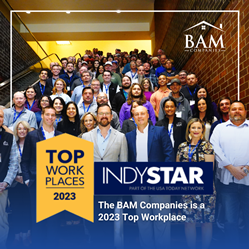 Thumb image for Indianapolis Star Names The BAM Companies A Winner Of The Central Indiana Top Workplaces 2023 Award