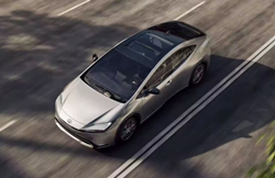 Aerial view of the 2020 Toyota Prius Gray