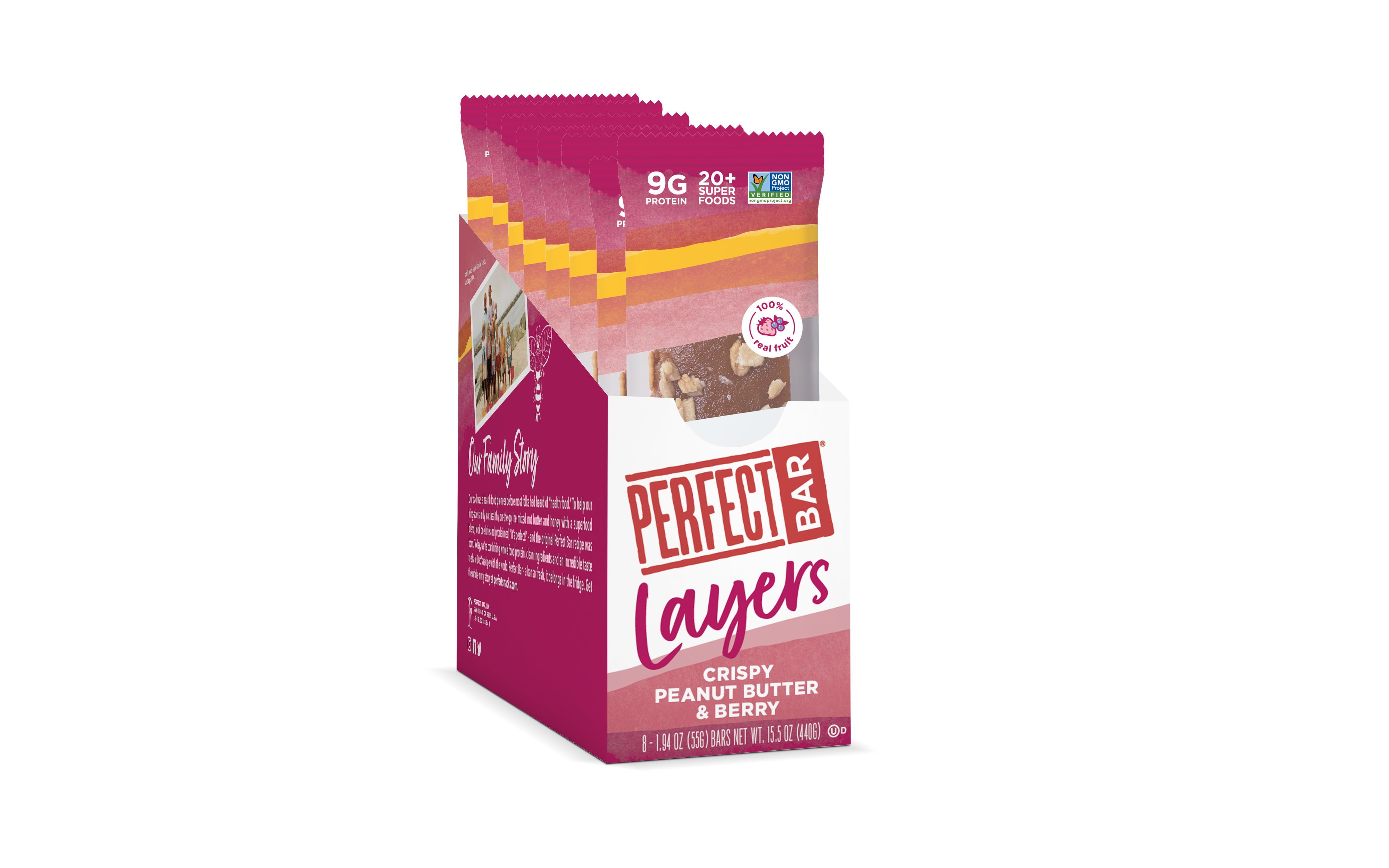 Crispy Peanut Butter & Berry Layers: An homage to the classic PB&J with 9g of whole food protein
