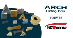 Picture of Cutting Tool Inserts with text that says "ARCH Cutting Tools acquires VR Wesson"