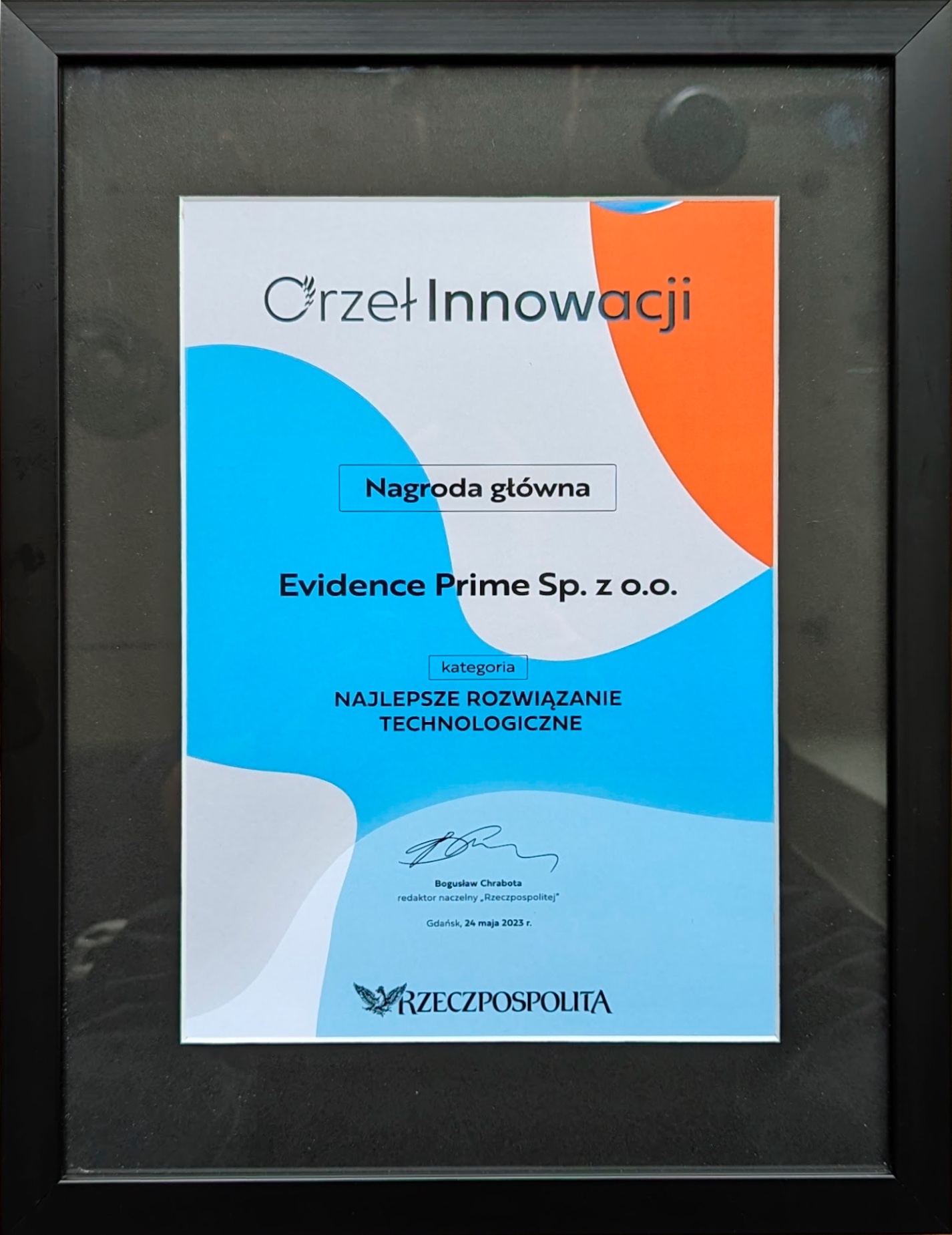 "Eagle of Innovation" certificate
