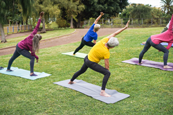 People living with Parkinson's disease are encouraged to incorporate movement, exercise, and nutrition as part of a comprehensive, personlaized plan for health and well-being.