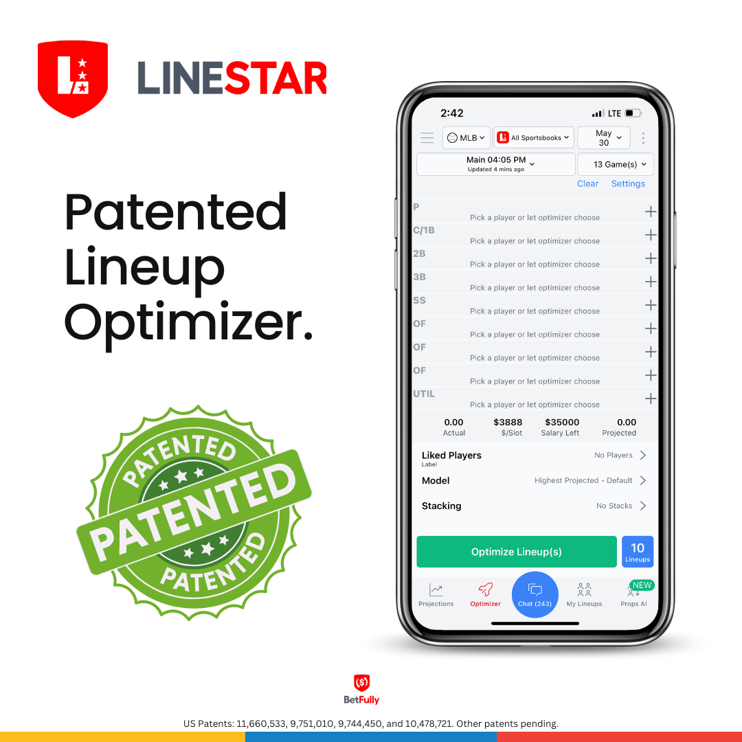 LineStar Patented Lineup Optimizer for Daily Fantasy Sports.