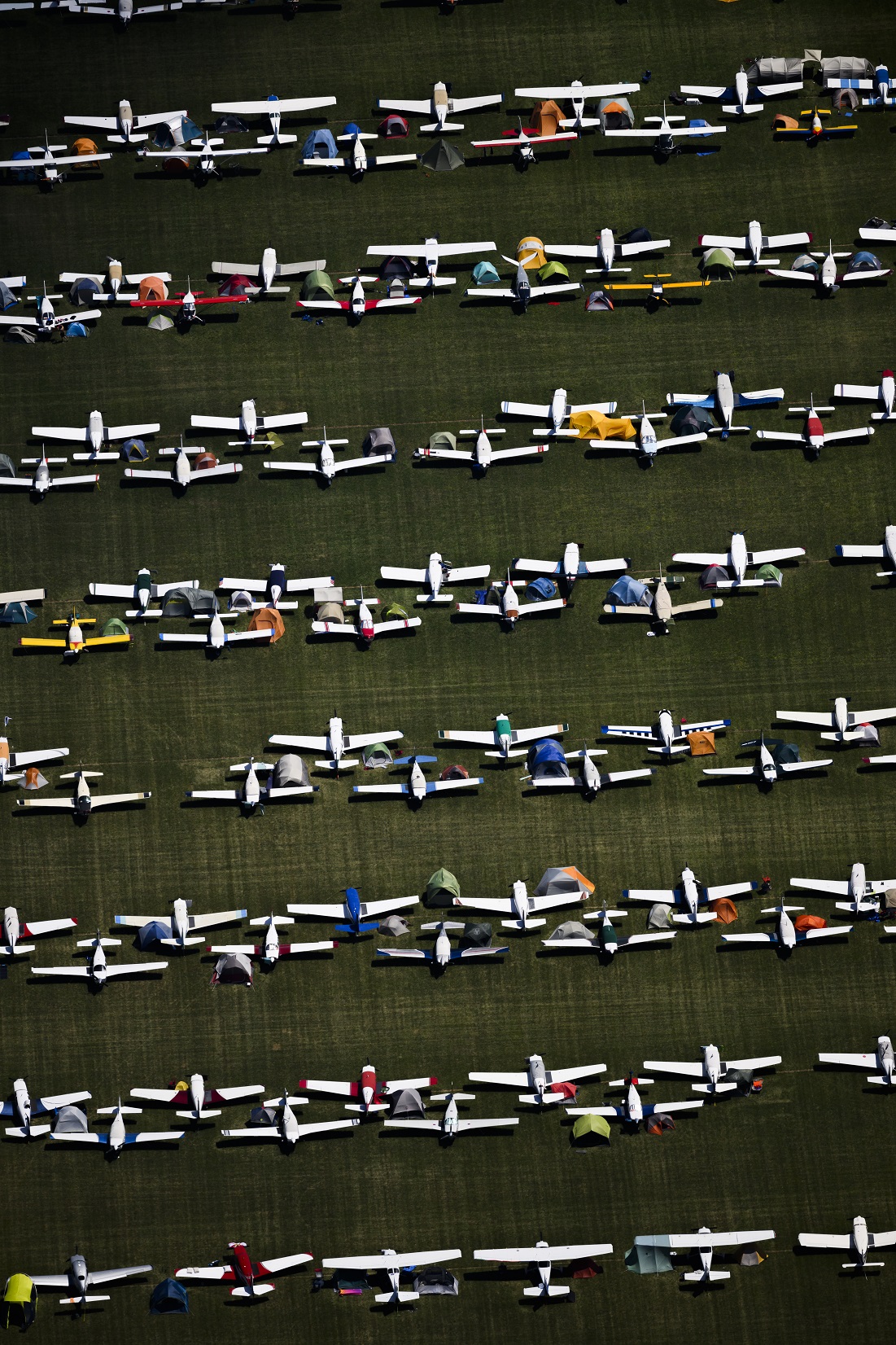 Thousands of aviators camp next to their airplanes during EAA AirVenture Oshkosh. (EAA/Camden Thrasher)