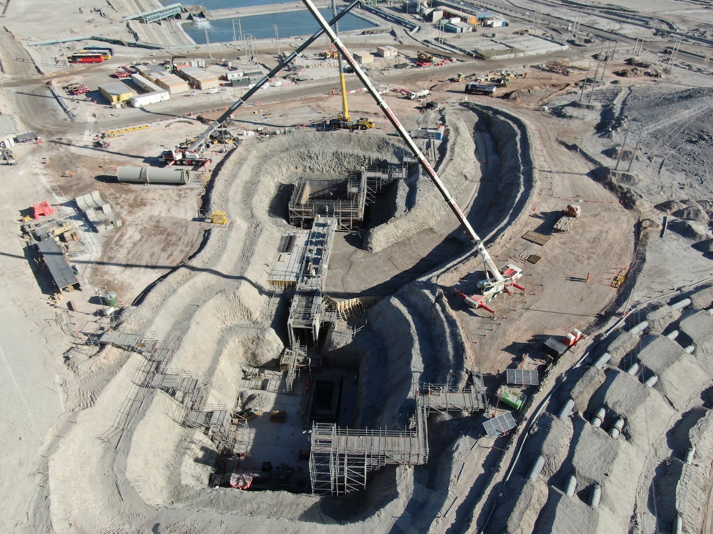 Protected from toxic waste: PENETRON ADMIX-treated concrete was specified for the Sierra Gorda Mine’s treatment tanks, pump shaft structure, and the tunnel slabs of the facility.