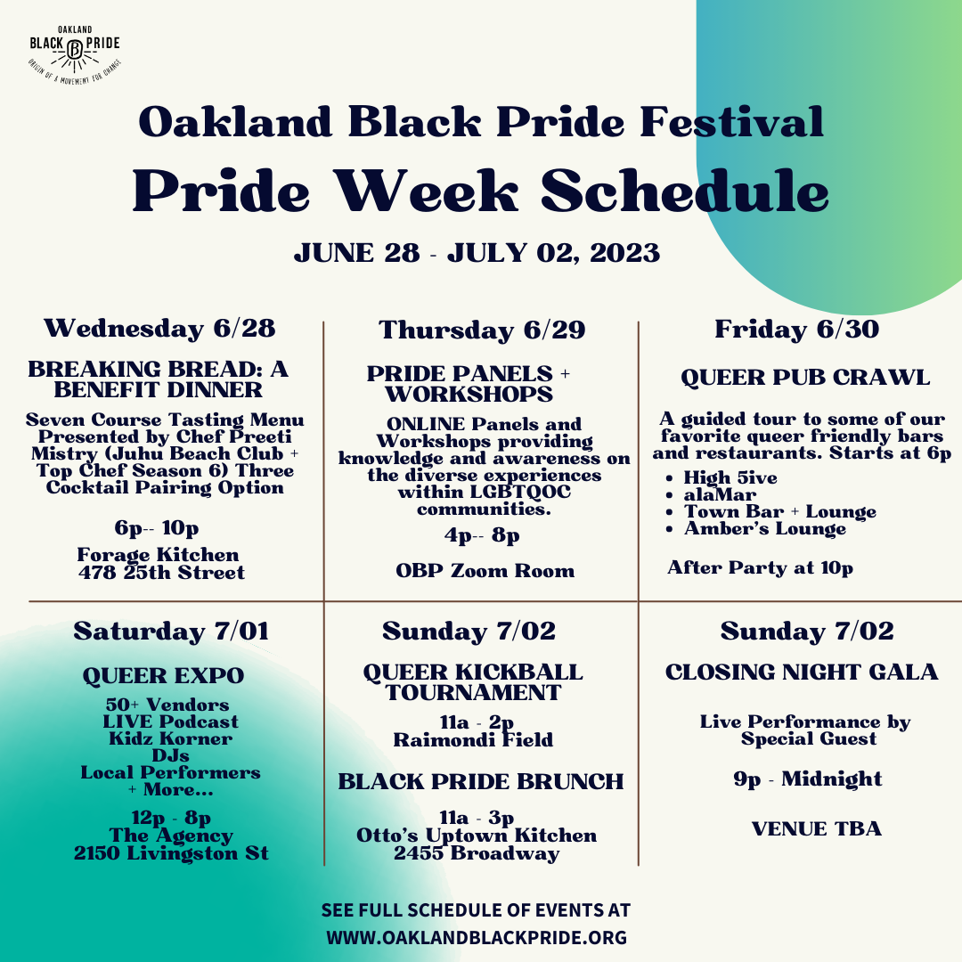 Oakland Black Pride Festival 2023 Approaches! Runs June 28 - July 2