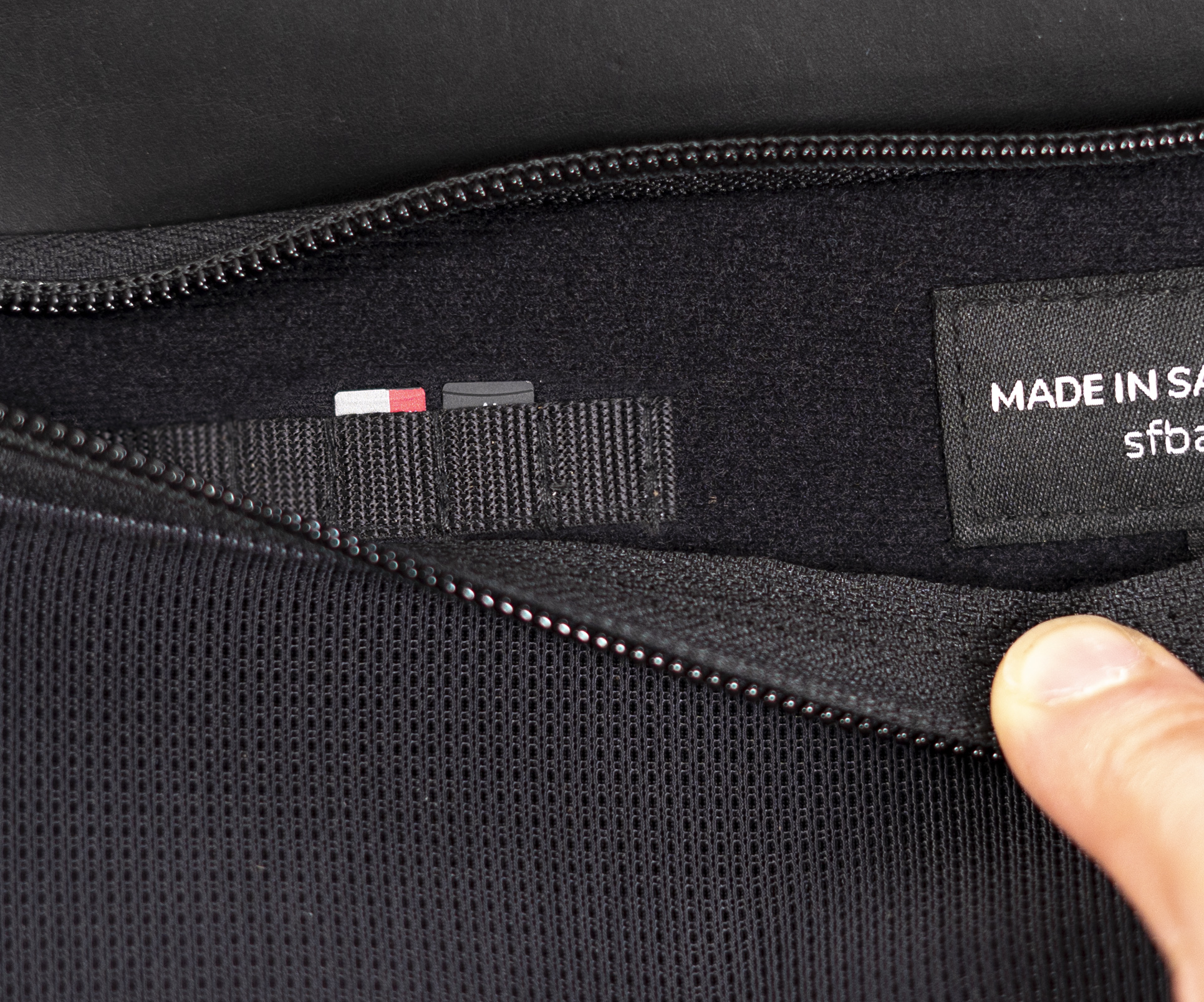 Micro SD game pockets inside back zippered pocket