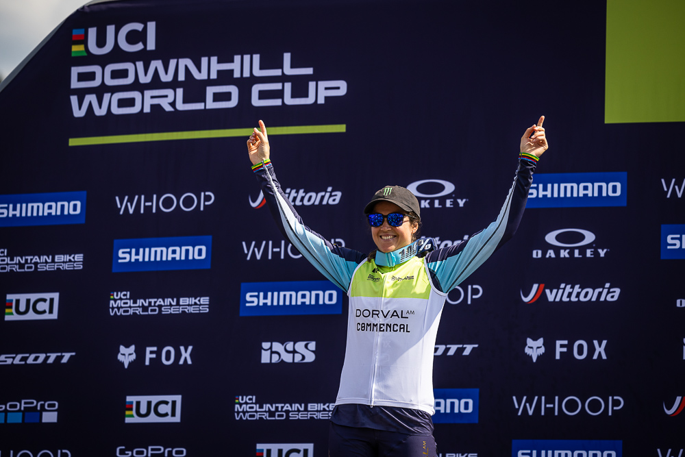 Monster Energy’s Camille Balanche Takes Second Place in the Elite Women Division at the UCI Downhill Mountain Bike World Cup in Leogang