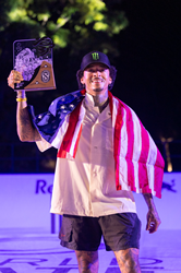 Monster Energy's Nyjah Huston Takes First Place in Skateboard Street at 2023 World Skateboarding Tour Competition in Rome