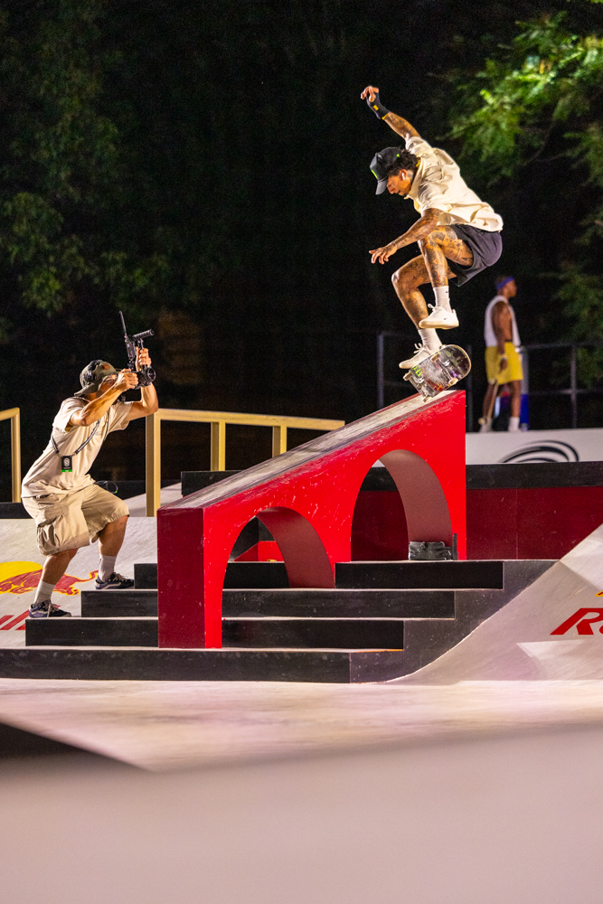 Monster Energy’s Nyjah Huston Takes First Place in Skateboard Street at the 2023 World Skateboarding Tour Competition in Rome