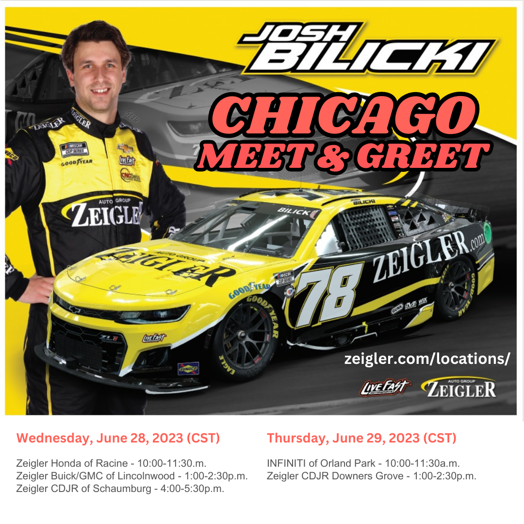 Zeigler will be hosting a Meet & Greet with Josh Bilicki ahead of the inaugural Chicago Street Race