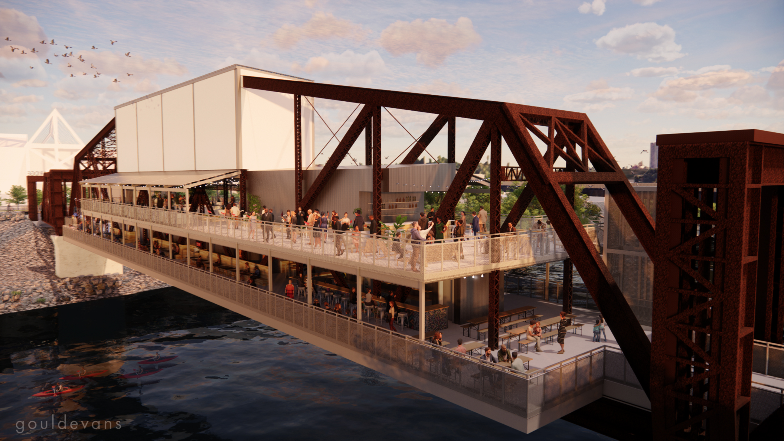 Rendering of the Rock Island Bridge central truss, scheduled to open in summer 2024.