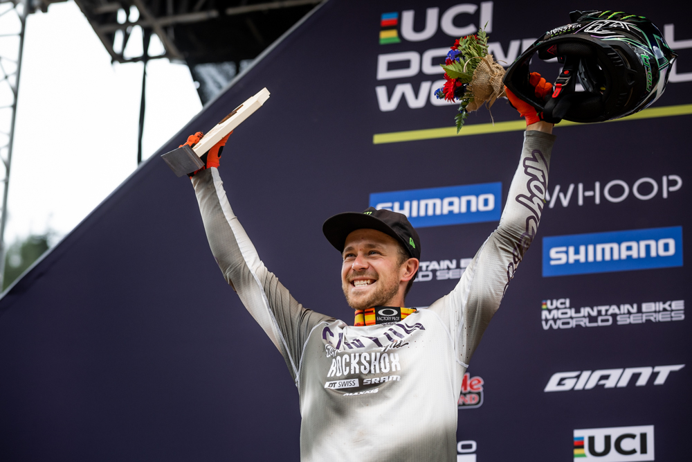 Monster Energy's Troy Brosnan Takes Fourth Place in the Elite Men's Division at the UCI Downhill Mountain Bike World Cup in Val di Sole, Italy