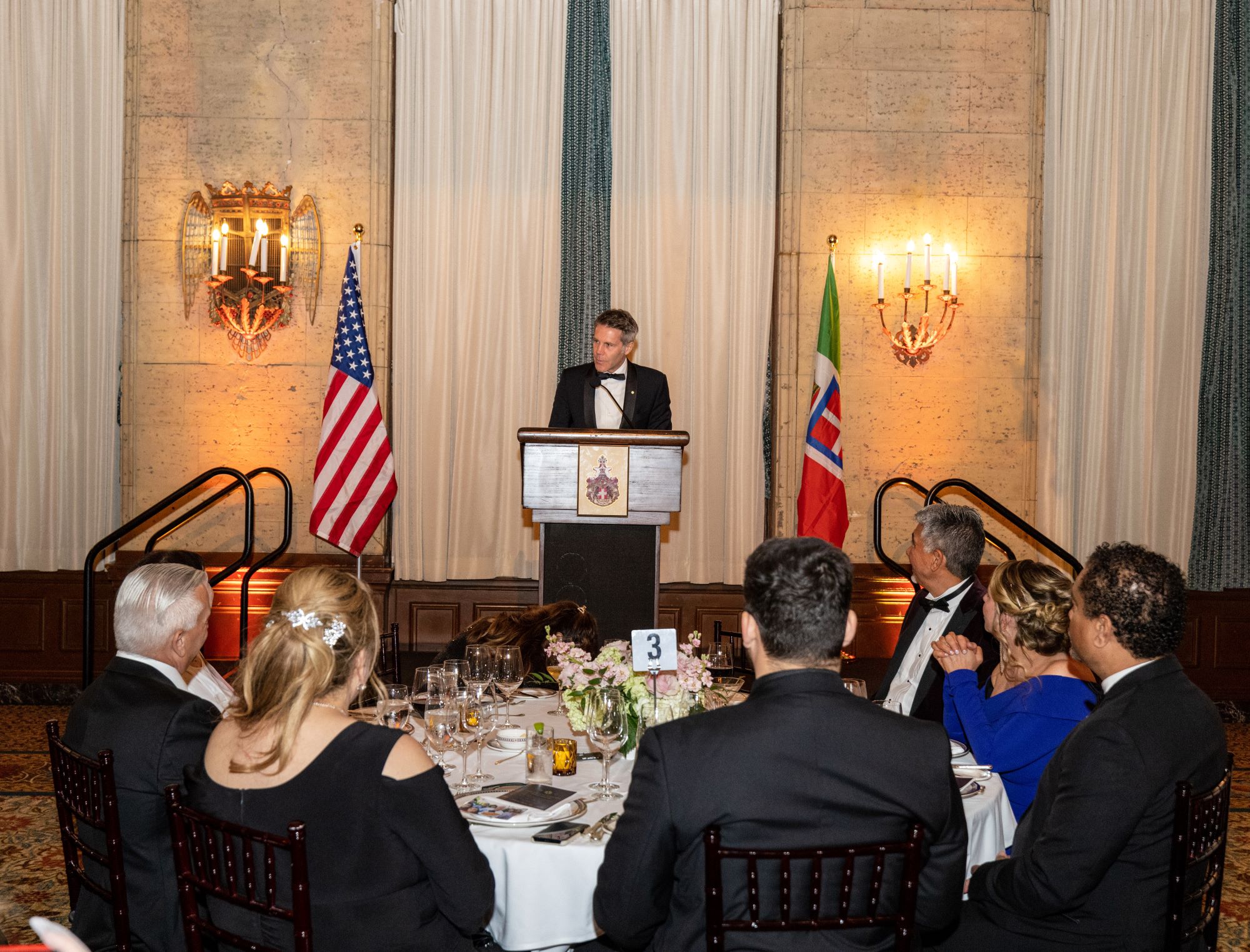 HRH Prince Emmanuel Philibert of Savoy, Guest of Honor, Addresses the Attendees of the 5th Annual Notte di Savoia Los Angeles Gala Dinner, April 29, 2023