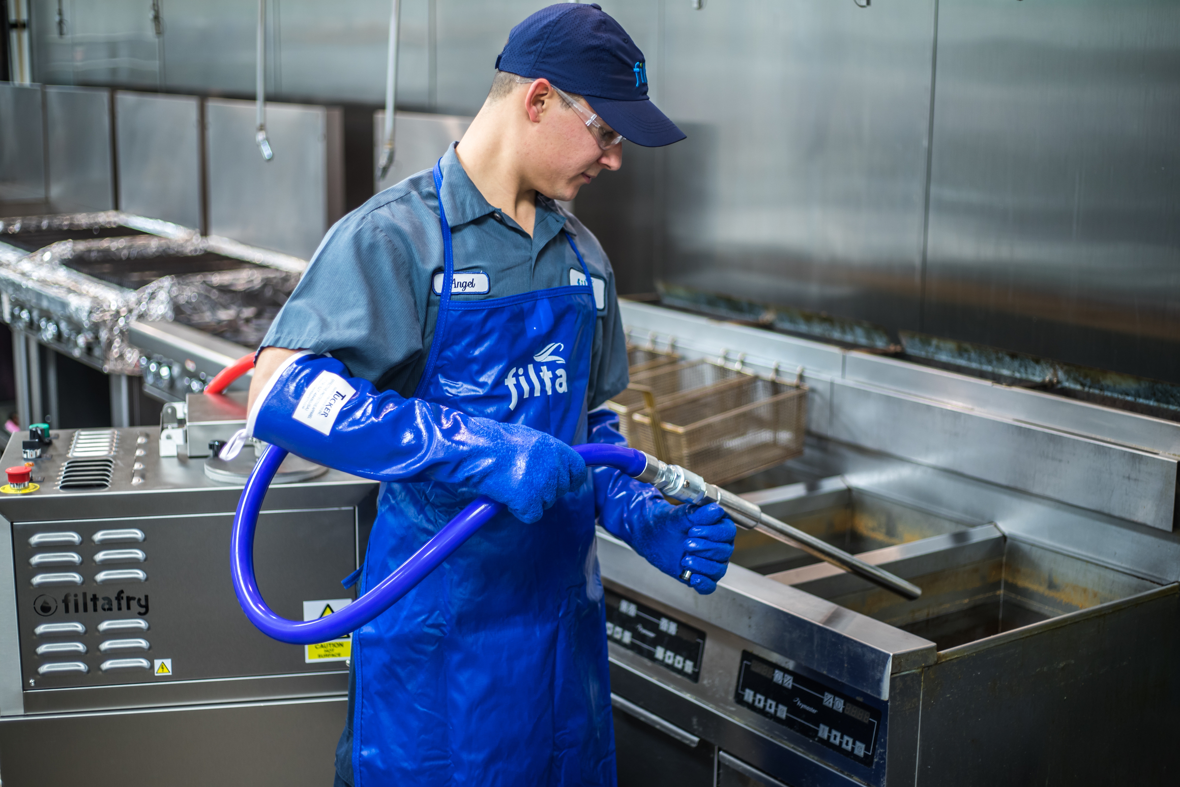 Filta technicians microfilter cooking oil and clean fryers to make kitchens faster, greener, safer, and cleaner.
