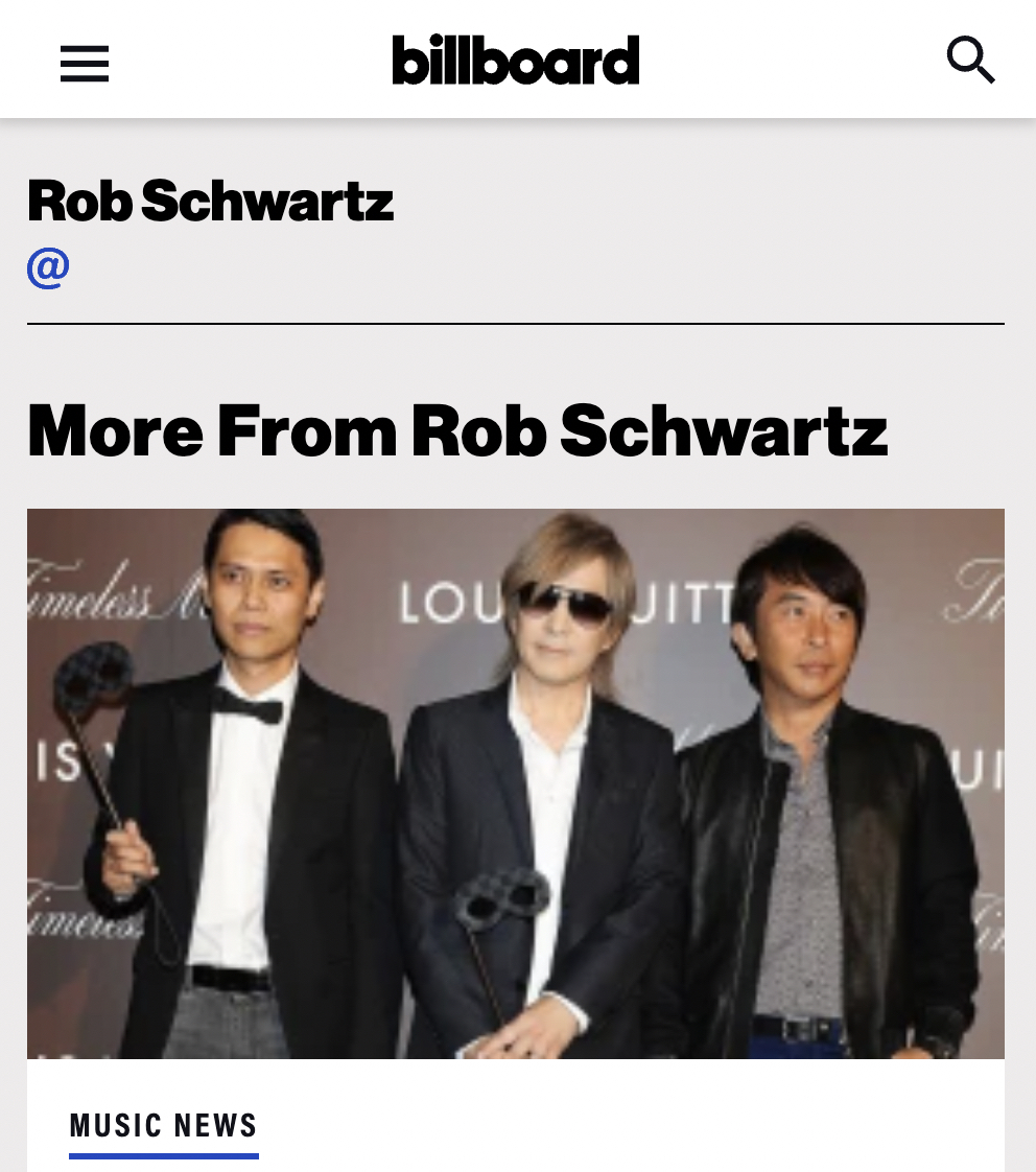 As a Music/Film Producer and Author, (The Wisdom of Morrie) Rob Schwartz has been writing for Billboard in Asia since 2007, including covering recent music tours in Japan by Taylor Swift and U2.