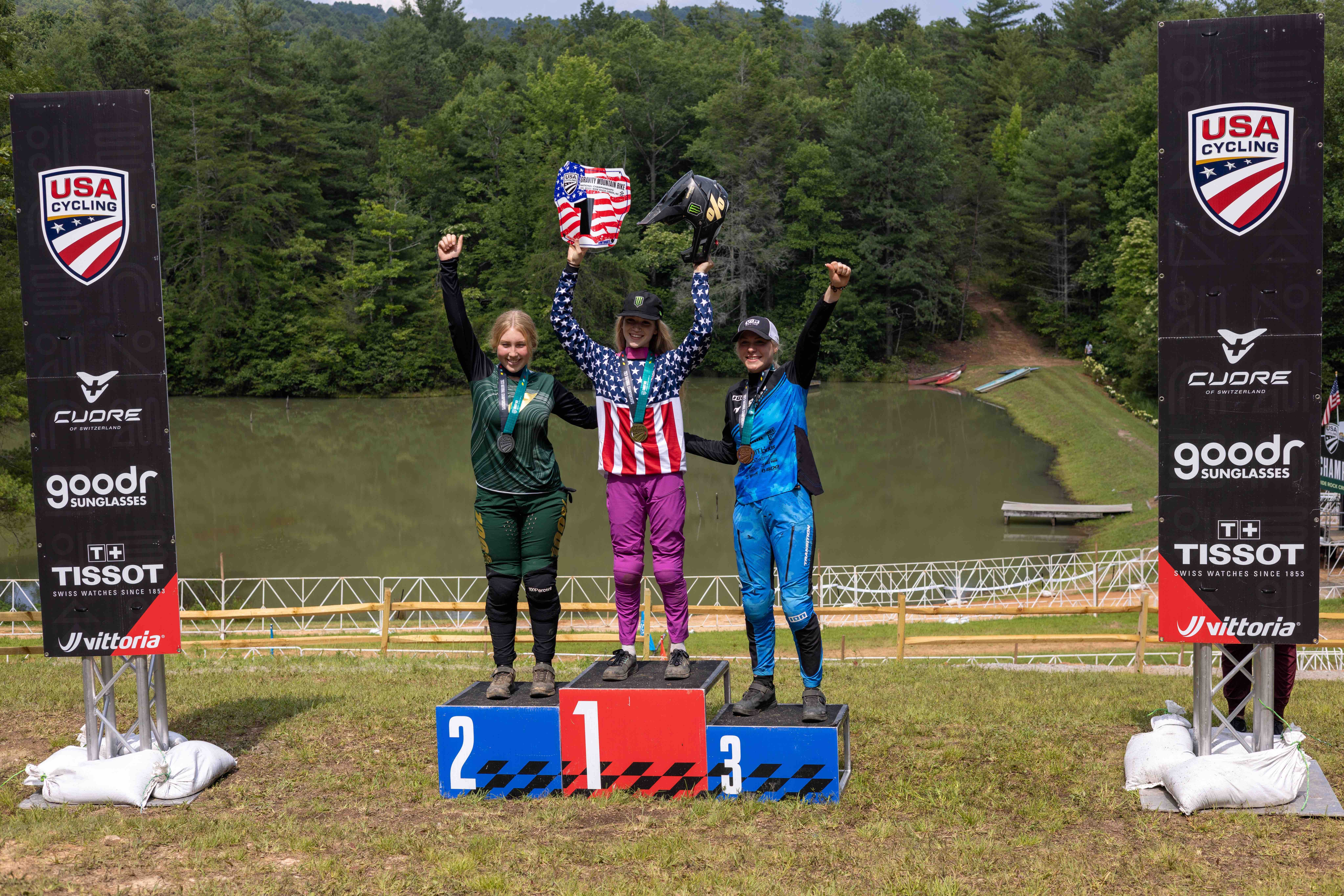 Monster Army’s Kale Cushman wins the Jr. Women’s 17-18 Downhill and also wins the Elite Women’s Dual Slalom at the 2023 USA Gravity Mountain Bike National Championships in Rock Creek, North Carolina