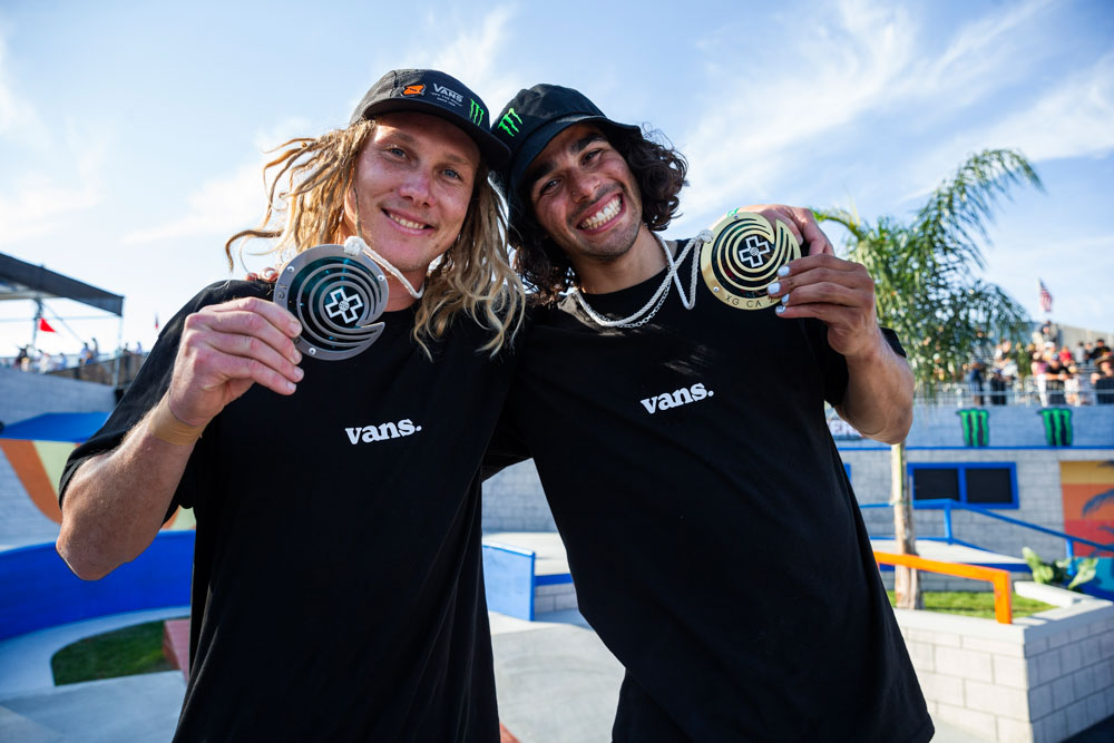 Monster Energy's Kevin Peraza Wins Gold and Boyd Hilder Takes Silver in BMX Street at X Games California 2023 in Ventura, California