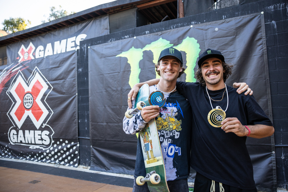 Monster Energy's Edouard Damestoy Wins Gold and Tom Schaar Takes Bronze in Skateboard Megapark at X Games California 2023