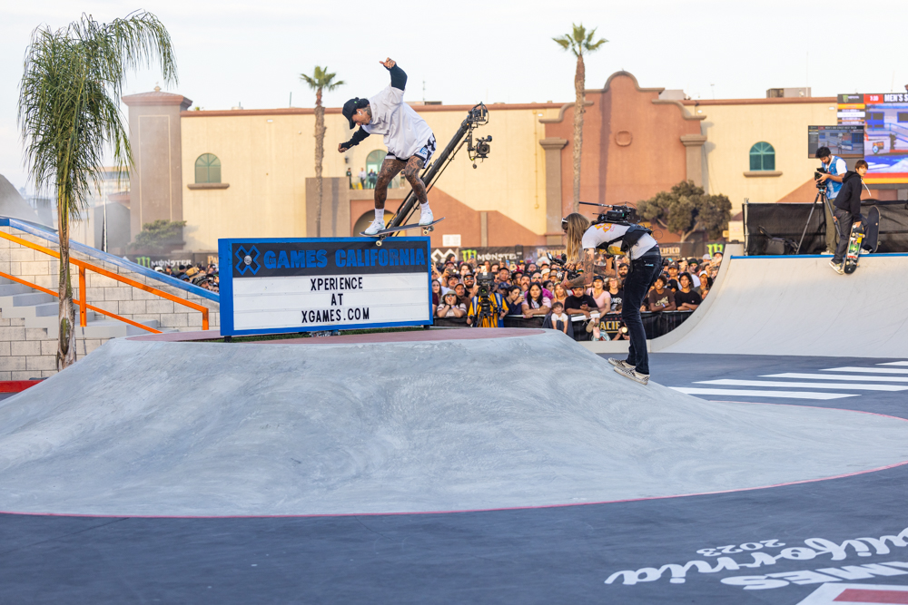 Monster Energy's Nyjah Huston Wins Bronze in Men's Skateboard Street Best Trick at X Games California 2023 in Ventura, California