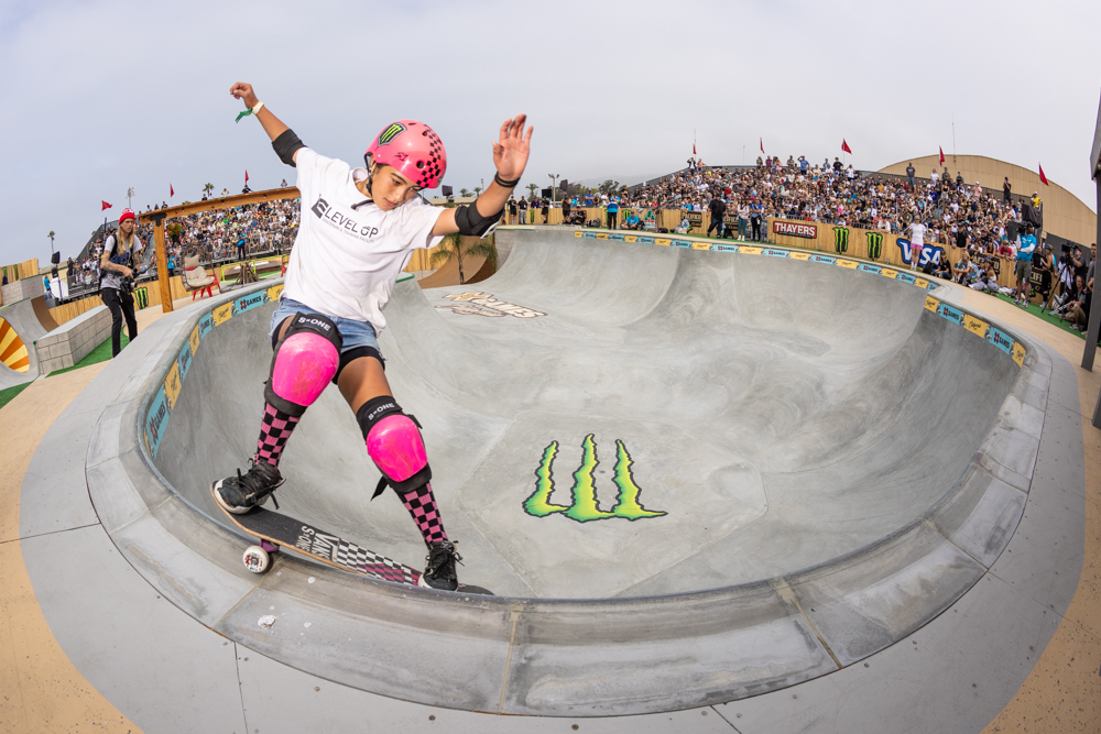 Monster Energy's Arisa Trew Wins Gold in Women's Skateboard Park at X Games California 2023 in Ventura, California
