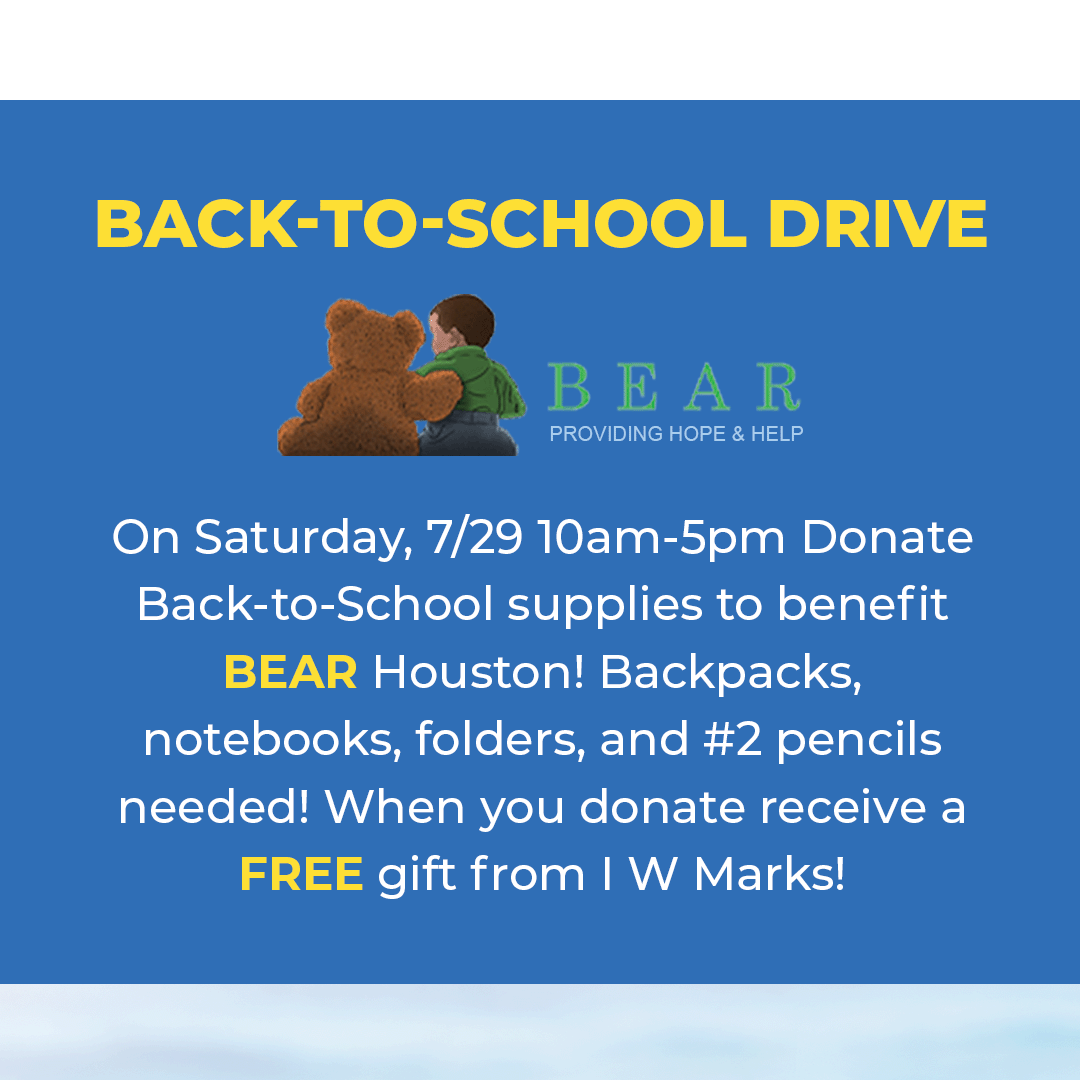 Back-To-School Drive at I W Marks Benefiting BEAR