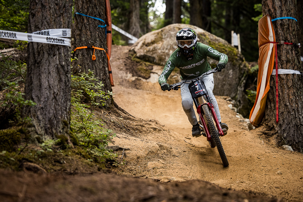 Monster Energy's Mark Wallace Claims Second Place in RockShox Canadian Open DH Mountainbike Downhill Race at Crankworx World Tour Canada