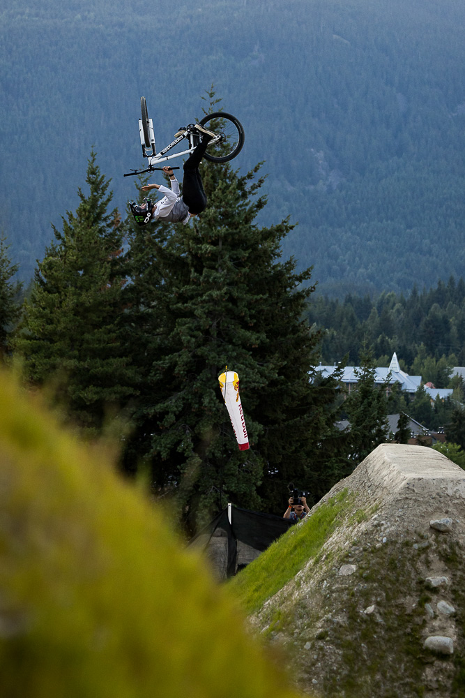 Monster Energy's Max Fredriksson lands in 4th in the Red Bull Joyride slopestyle contest and third place overall in the Crankworx FMB Slopestyle World Championships at the Crankworx World Tour