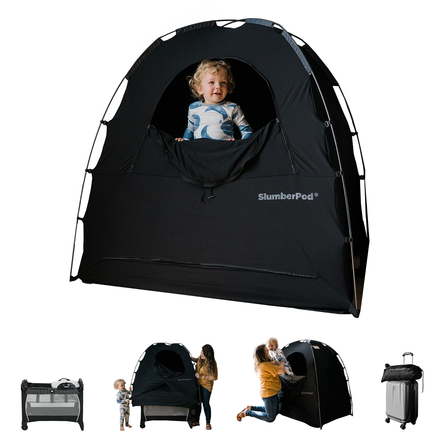 The SlumberPod is the first-ever portable, freestanding blackout sleep pod for babies and toddlers.