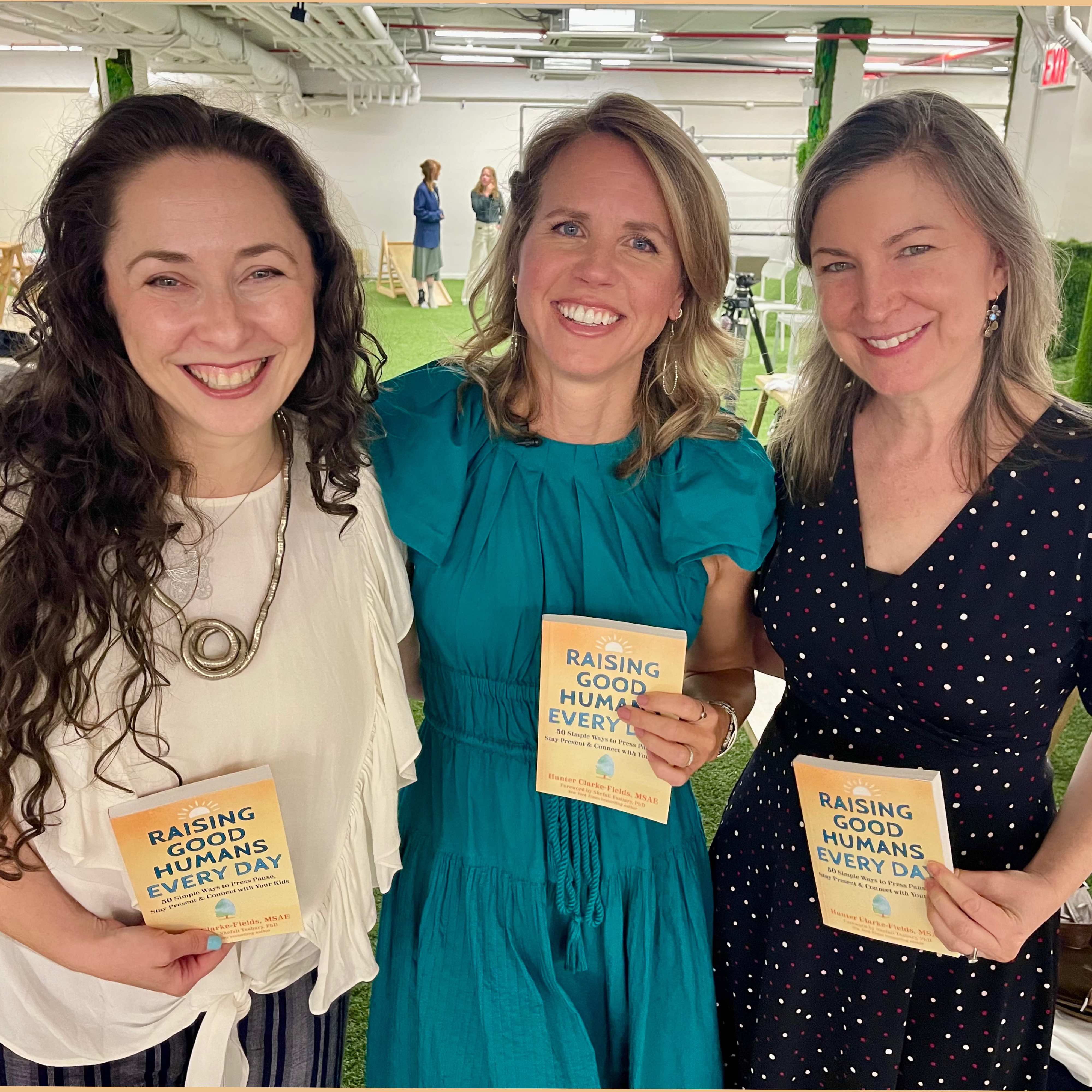 Mindful Mama Mentor Hunter Clarke-Fields (center) announces new parenting book: “Raising Good Humans Every Day - 50 Simple Ways to Press Pause, Stay Present and Connect with your Kids” at Cocoon NYC