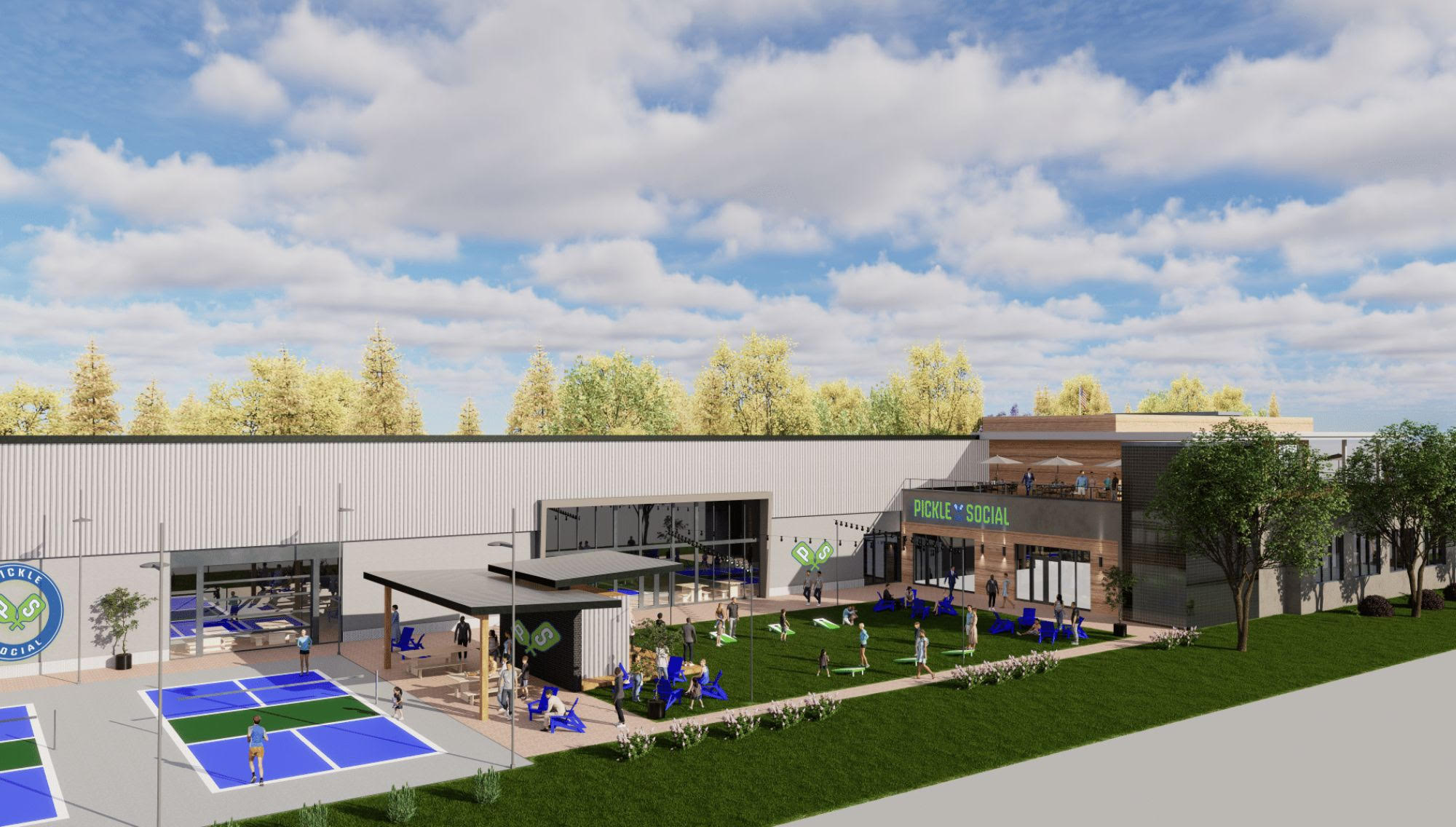 Rendering of Pickle & Social Louisville scheduled to open September 2024.